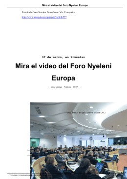 Mira el video del Foro Nyeleni Europa