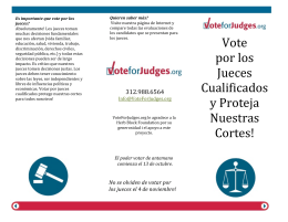 Vote por los Jueces Cualificados y Proteja Nuestras Cortes!
