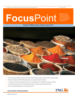 Focus Point ING IM: Revisión EMD primera mitad de año 2013