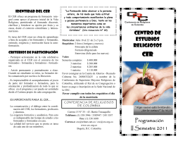 Folleto 2011-2 semestre - Conferencia de Religiosos de Colombia