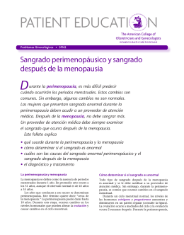 Patient Education Pamphlet, SP162, Sangrado perimenopáusico y