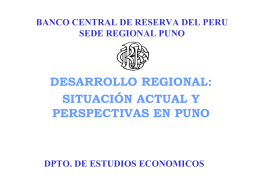 desarrollo regional: situación actual y perspectivas en puno