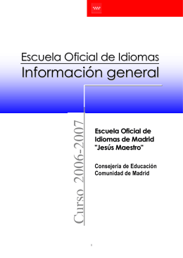 Curso 2006-2007 - Escuela Oficial de Idiomas de Madrid