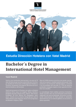 Bachelor´s Degree in International Hotel Management
