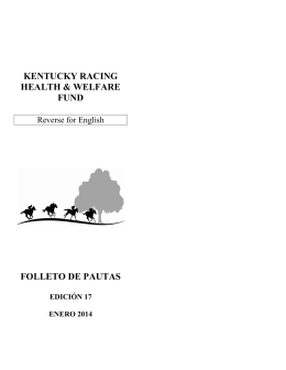 kentucky racing health & welfare fund folleto de pautas