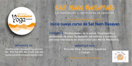 Folleto Sat Nam Rasyan. Escuela Kundalini Yoga Zaragoza