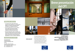 Breve presentación del CPT Comité Europeo para la Prevención de