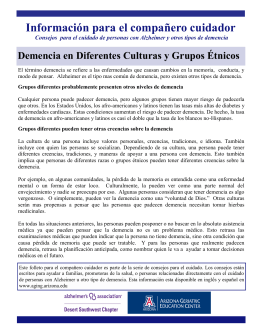 Demencia en Diferentes Culturas y Grupos Étnicos