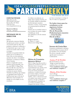 9 de Octubre-Parent Weekly -Espanol