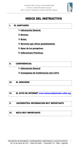 Instructivo Coordinadores y Misioneros 2014