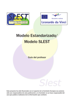 Modelo SLEST - SLEST Standard linguistico Europeo per il Settore