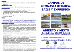 (Folleto Campus Gimnasia Rítmica, Baile y Expresión 2013)
