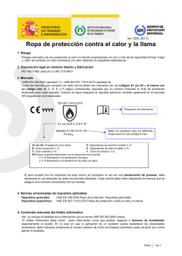 Ropa de protección contra el calor y la llama (pdf, 361 Kbytes)