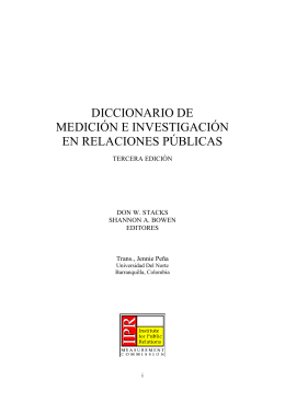 diccionario de medición e investigación en relaciones públicas