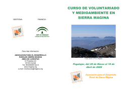 folleto curso sobre voluntariado y medioambiente