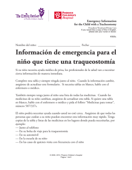 Emergency Information for the Child with a Tracheostomy in Spanish