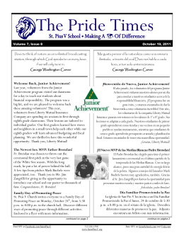 The Pride Times - St. Pius V School