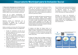 Folleto OMIS - Observatorio Municipal para la Inclusión Social