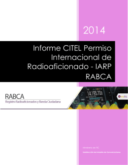 Informe CITEL Permiso Internacional de Radioaficionado