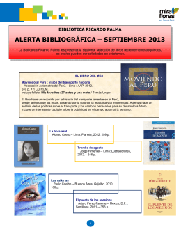 alerta bibliográfica - Municipalidad de Miraflores
