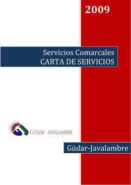 Gúdar‐Javalambre Servicios Comarcales CARTA DE SERVICIOS