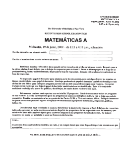 spanish edition mati—iematics a wednesday, june 19, 2002