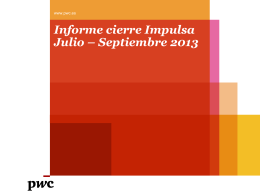 Informe cierre Impulsa Julio – Septiembre 2013