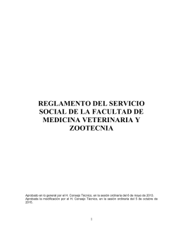 REGLAMENTO DEL SERVICIO SOCIAL DE LA - FMVZ-UNAM
