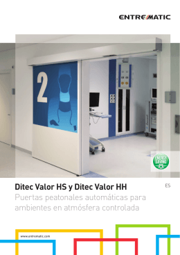 Ditec Valor HS y Ditec Valor HH Puertas peatonales automáticas