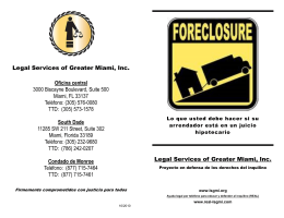 Legal Services of Greater Miami, Inc. Oficina central 3000 Biscayne