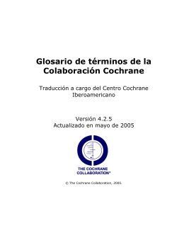 Glosario - Centro Cochrane Iberoamericano