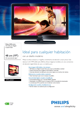 19PFL3606H/12 Philips TV LCD con Digital Crystal Clear