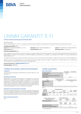 UNNIM GARANTIT 11, FI - BBVA Asset Management