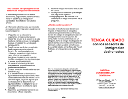 TENGA CUIDADO - National Consumer Law Center