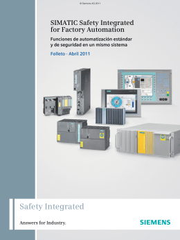 SIMATIC Safety Integrated for Factory Automation, Folleto Abril 2011