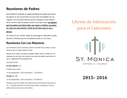 Libreto de Informacio n para el Catecismo 2015– 2016
