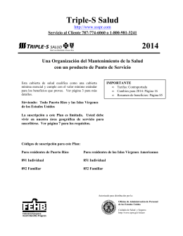 2014 Triple-S Salud FEHB Brochure (Español)