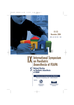 International Symposium on Paediatric Anaesthesia of FEAPA