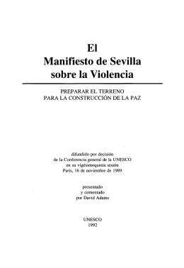 El Manifiesto de Sevilla sobre la Violencia: preparar el