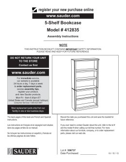 5-Shelf Bookcase Model # 412835