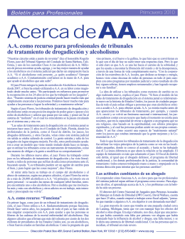 Primavera 2010: A.A. como recurso para profesionales de tribunales