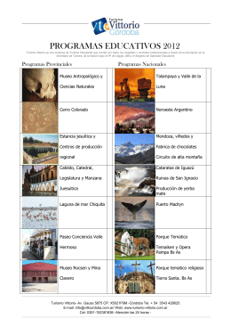 programas educativos - Turismo Vittorio Córdoba