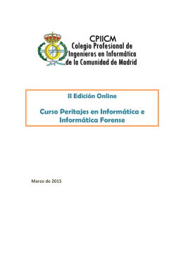 CPIICM Folleto Curso Online Peritaje Informatico 2015