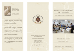 Folleto IDT 2014-2015 - Obispado de Alcalá de Henares