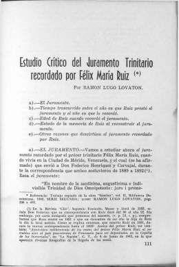 Estudio Crítico del Juramento Trinitario recordado por Félix Ma. Ruiz