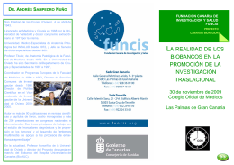 folleto sobre biobancos. - Fundación Canaria de Investigación y Salud