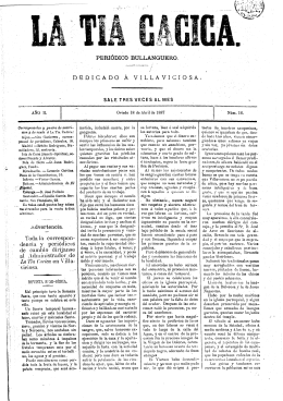 La Tía Cacica. 18 de abril de 1887