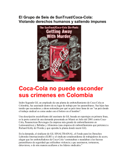 Coca-Cola no puede esconder sus crímenes en