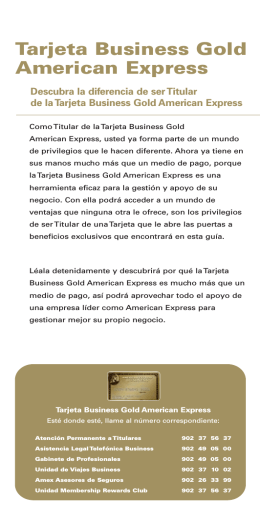 Tarjeta Business Gold American Express