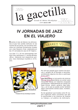 IV Jornadas de Jazz... Alberto Vidal... Asociación